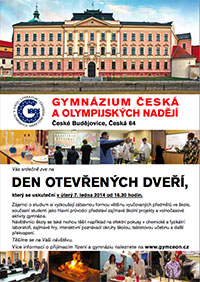 den otevřených dveří na Gymnáziu Česká a Olympijských nadějí (8. 1. 2014)