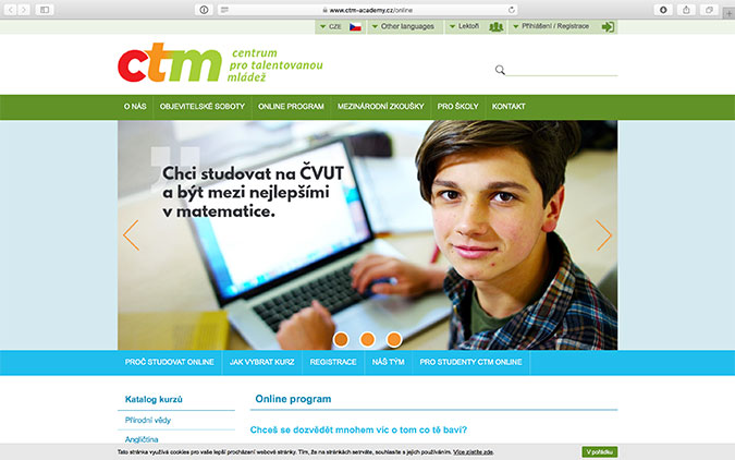 CTM online kurzy pro studenty od 12 let až po maturitu