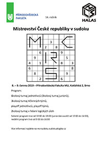 Mistrovství České republiky v sudoku 2019