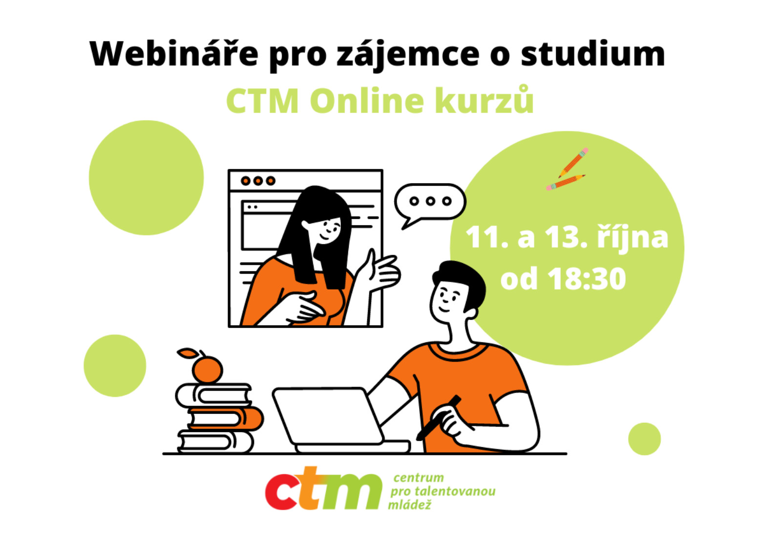 webináře pro zájemce o studium CTM online kurzů: 11. a 13. října 2022