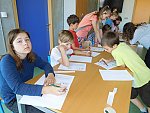 Závěrečné šifrování na střešní terase knihovny (KND Oříšek, Děčín)