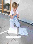 Závěrečné šifrování na střešní terase knihovny (KND Oříšek, Děčín)
