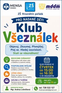 Klub Všeználek při ZŠ Hroznětín - plakát